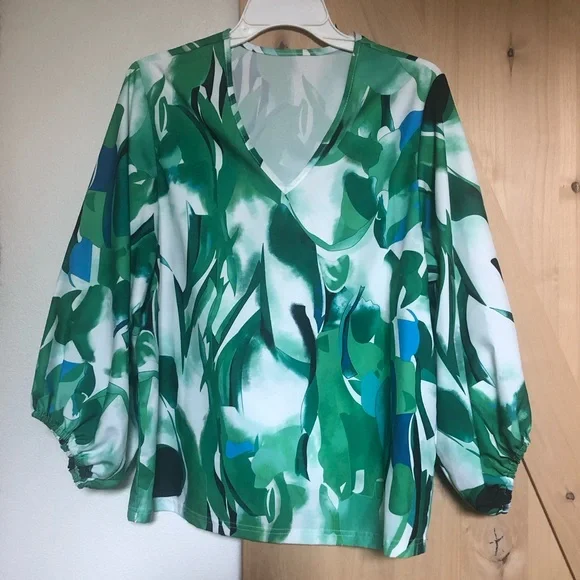 Floral lantern sleeve blouse - Picture 4 of 9
